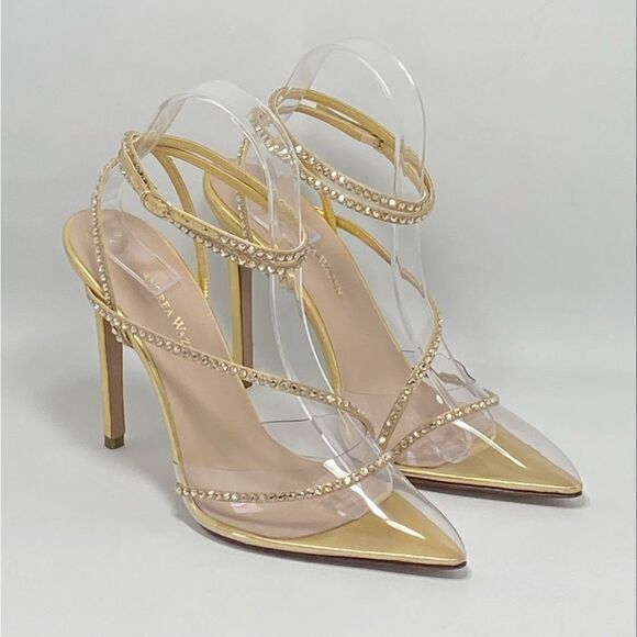 Andrea Wazen Leather & Crystal Pumps size 39.5 - Picture 11 of 16